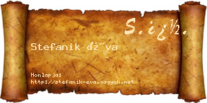 Stefanik Éva névjegykártya