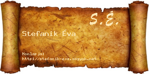 Stefanik Éva névjegykártya